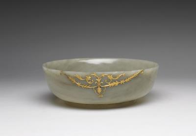 图片[2]-Jade round bowl with gilt gold floral decoration, India-China Archive